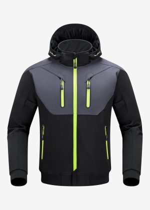 Blouson Moto Hiver Homme avec Protections CE Noir