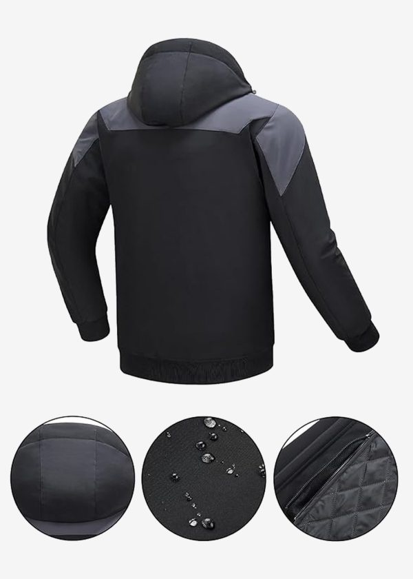 Blouson Moto Hiver Homme avec Protections CE Noir