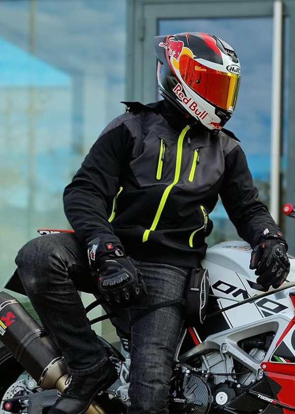 Blouson Moto Hiver Homme avec Protections CE Noir